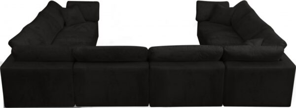 Cozy 158" Velvet Upholstered Overstuffed Fiber Filled Comfort Comfort 8pc. Modular Sectional