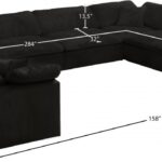 Cozy 158" Velvet Upholstered Overstuffed Fiber Filled Comfort Comfort 8pc. Modular Sectional