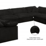 Cozy 158" Velvet Upholstered Overstuffed Fiber Filled Comfort Comfort 8pc. Modular Sectional