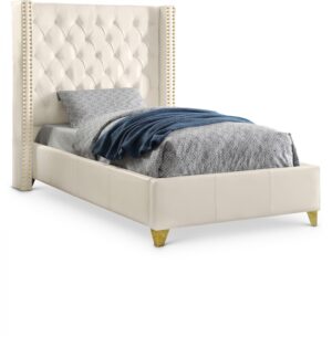 Soho White Bonded Leather Twin Bed