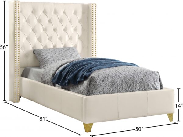 Soho White Bonded Leather Twin Bed