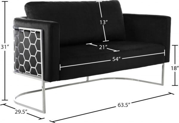 Casa 63.5" Velvet Upholstered Loveseat