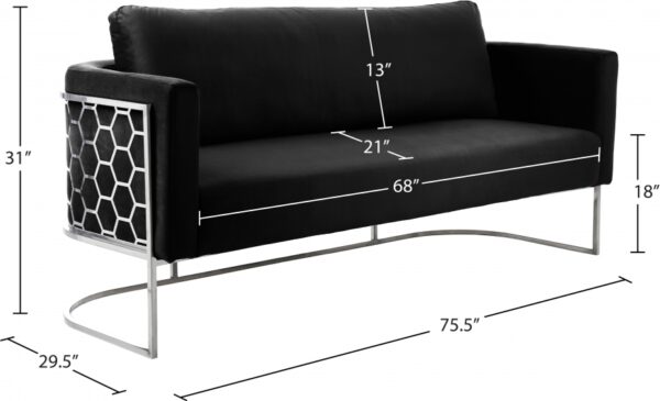 Casa 75.5" Velvet Upholstered Sofa