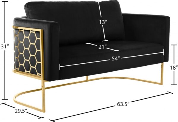 Casa 63.5" Velvet Upholstered Loveseat