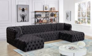 Coco 133" Velvet Upholstered 3pc. Sectional