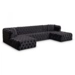 Coco 133" Velvet Upholstered 3pc. Sectional