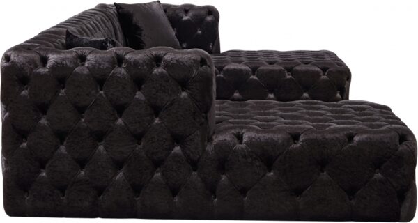 Coco 133" Velvet Upholstered 3pc. Sectional