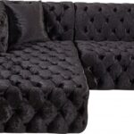 Coco 133" Velvet Upholstered 3pc. Sectional