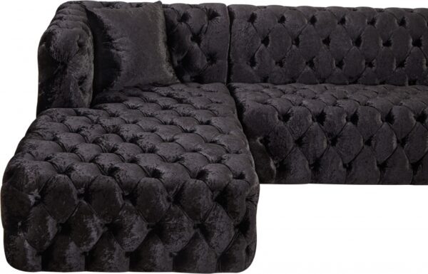 Coco 133" Velvet Upholstered 3pc. Sectional