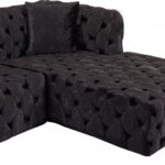 Coco 133" Velvet Upholstered 3pc. Sectional