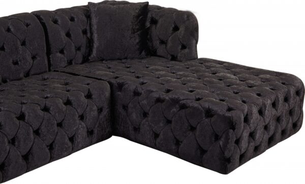 Coco 133" Velvet Upholstered 3pc. Sectional