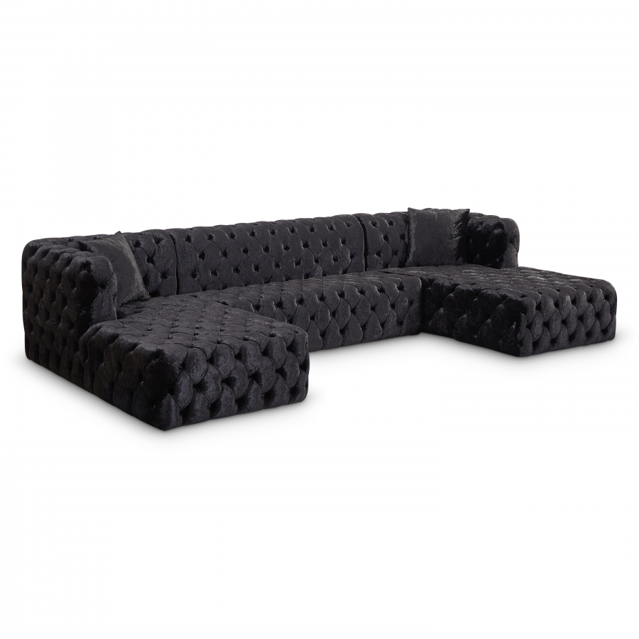 Coco 133" Velvet Upholstered 3pc. Sectional