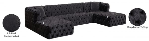 Coco 133" Velvet Upholstered 3pc. Sectional
