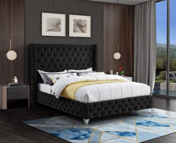 Savan Velvet Upholstered Bed