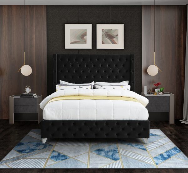 Savan Velvet Upholstered Bed