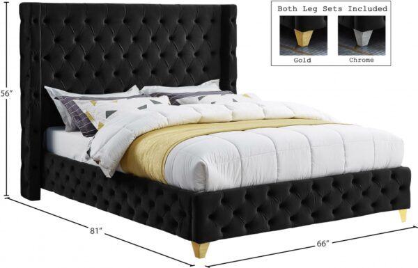 Savan Velvet Upholstered Bed