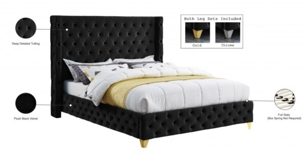 Savan Velvet Upholstered Bed