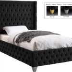 Savan Velvet Upholstered Twin Bed