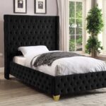 Savan Velvet Upholstered Twin Bed