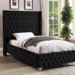 Savan Velvet Upholstered Twin Bed