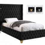 Savan Velvet Upholstered Twin Bed