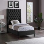 Fritz Velvet Upholstered Twin Bed