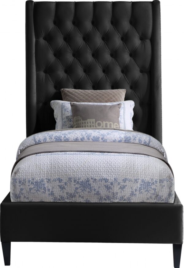 Fritz Velvet Upholstered Twin Bed