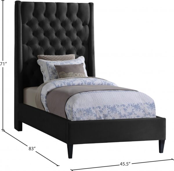 Fritz Velvet Upholstered Twin Bed