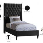 Fritz Velvet Upholstered Twin Bed