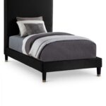 Harlie Velvet Upholstered Twin Bed