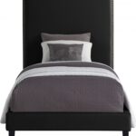 Harlie Velvet Upholstered Twin Bed
