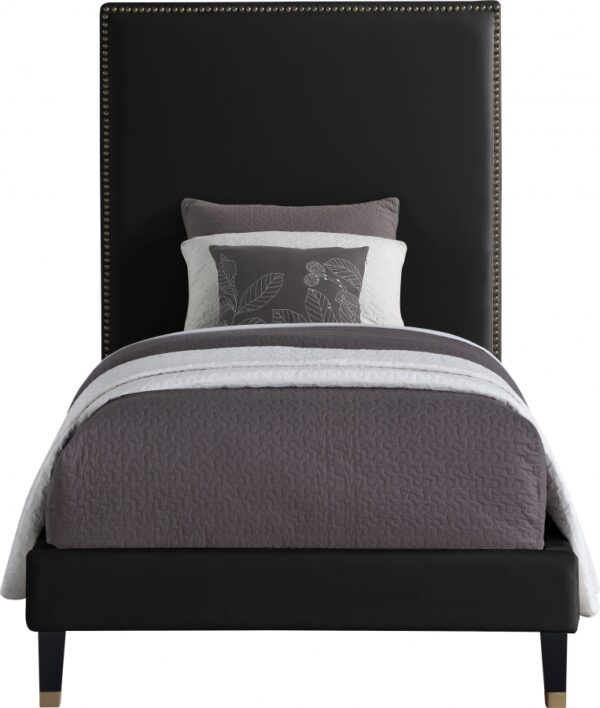 Harlie Velvet Upholstered Twin Bed