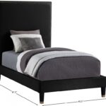 Harlie Velvet Upholstered Twin Bed