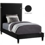 Harlie Velvet Upholstered Twin Bed