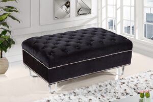 Lucas Velvet Upholstered Ottoman
