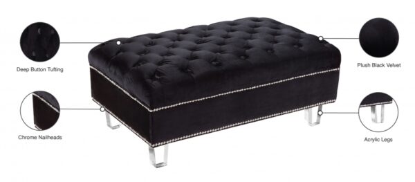 Lucas Velvet Upholstered Ottoman