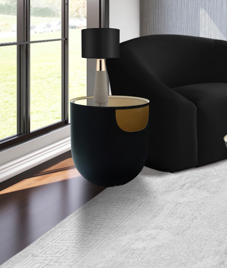 Doma Glass Top And Iron Base End / Side Table
