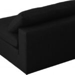 Serene Linen Textured Fabric Upholstered Deluxe Comfort Modular Armless Chair