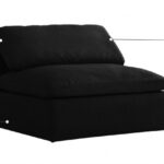 Serene Linen Textured Fabric Upholstered Deluxe Comfort Modular Armless Chair