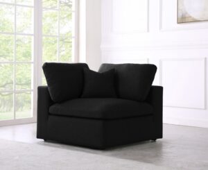 Serene Linen Textured Fabric Upholstered Deluxe Comfort Modular Corner Chair