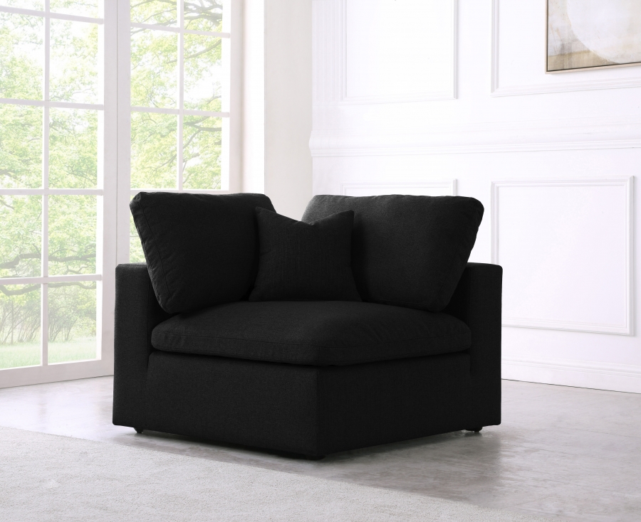 Serene Linen Textured Fabric Upholstered Deluxe Comfort Modular Corner Chair