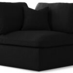 Serene Linen Textured Fabric Upholstered Deluxe Comfort Modular Corner Chair
