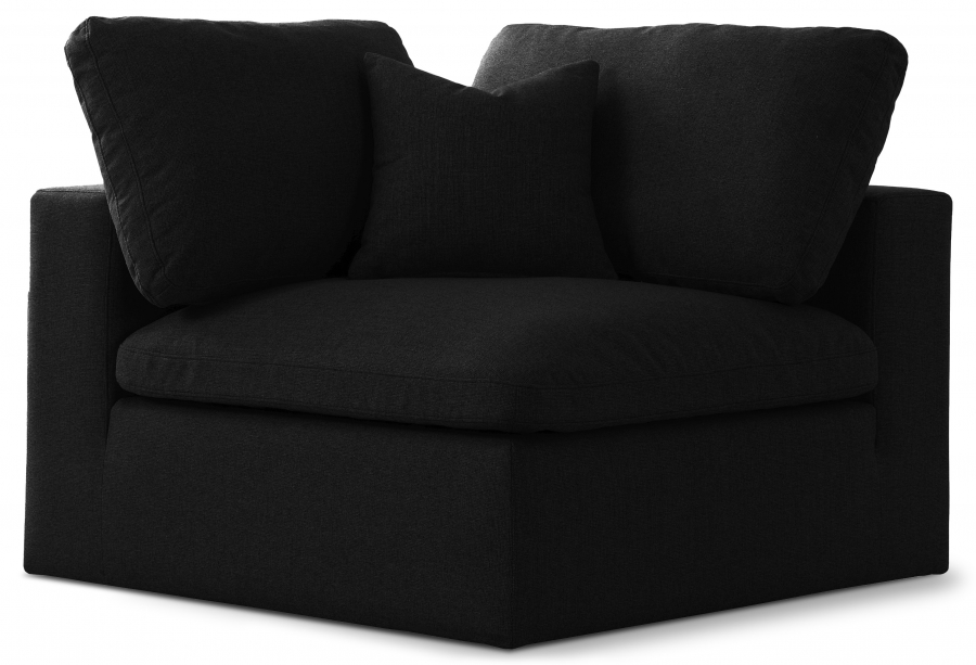 Serene Linen Textured Fabric Upholstered Deluxe Comfort Modular Corner Chair