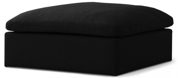 Serene Linen Textured Fabric Upholstered Deluxe Comfort Modular Ottoman