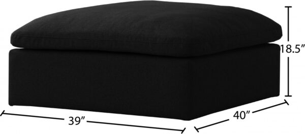 Serene Linen Textured Fabric Upholstered Deluxe Comfort Modular Ottoman