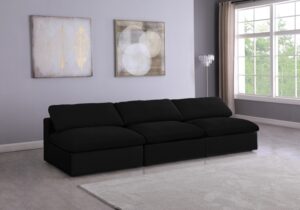 Serene 117" Linen Textured Fabric Upholstered Deluxe Comfort 3pc. Armless Modular Sofa
