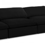Serene 156" Linen Textured Fabric Upholstered Deluxe Comfort 4pc. Armless Modular Sofa