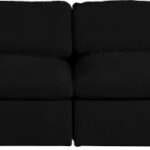 Serene 156" Linen Textured Fabric Upholstered Deluxe Comfort 4pc. Armless Modular Sofa