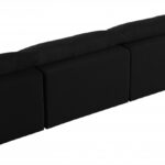 Serene 156" Linen Textured Fabric Upholstered Deluxe Comfort 4pc. Armless Modular Sofa