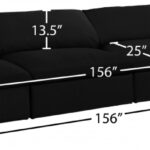 Serene 156" Linen Textured Fabric Upholstered Deluxe Comfort 4pc. Armless Modular Sofa